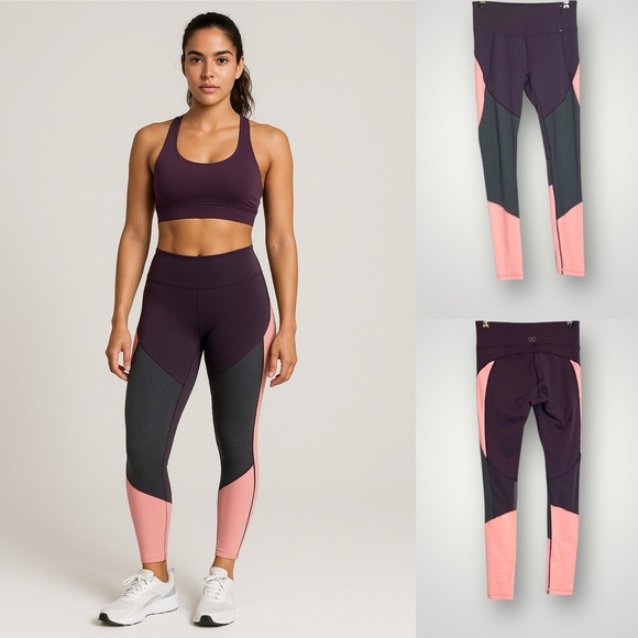 CALIA by Carrie Underwood | Colorblock Leggings Zip Pocket 7/8 Length - Picture 1 of 6